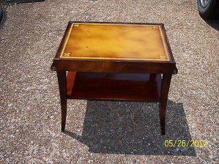 ANTIQUE STICKLEY OF GRAND RAPIDS END TABLE mahagony W/ LEATHER TOP 