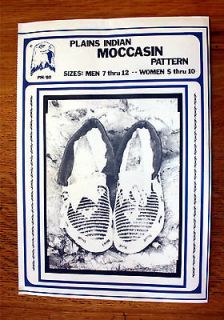 PLAINS INDIAN MOCCASIN PATTERN/CRAFTS/RENDEZVOUS/TRADITIONAL