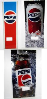 Lot (3) Pepsi Cola Soda Pop Plexiglass Vending Machine Fronts