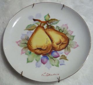hand painted plate pears japan ucagco china signed time left