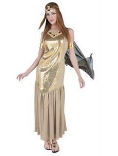 Adult CLEOPATRA Egyptian Goddess Womens Costume Gold Sequin Dress 