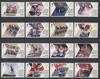 COMPLETE SET OF 29 STAMPS   2012 LONDON OLYMPICS TEAM GB GOLD MEDAL 