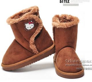   Fur Winter Warm Boots Shoes [Kids/Girls] snow US 11 2 coofee beige