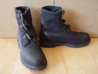 TIMBERLAND H20Proof LEATHER WOOL ROLL TOP BOOTS NEW BLACK 9.5