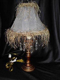 Ting Shen Prism Table Lamp with Fuzzy Shade and Pineapple Stand 15 