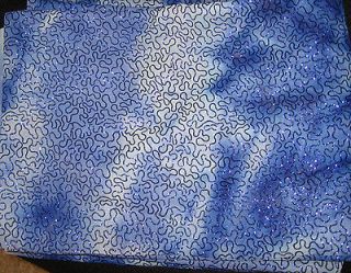    COBALT+RO​YAL GLITTER MESH DANCE/SKA​TING COSTUME FABRIC 2 YARDS