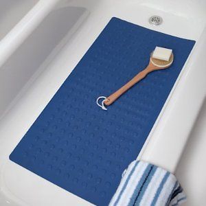 new large rubber bath tub safety mat white and blue