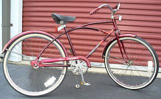 nice vintage mens western flyer maroon bike 