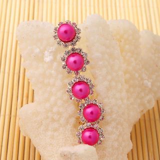   20pcs Beautiful Charming Rose Red Pearl Hair Pins Hairpins Jewelry