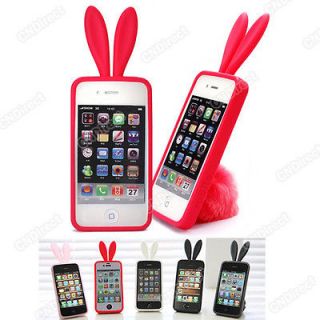 Hot sale 5 in 1 iPhone Bunny Rabit Silicone Case Skin for iPhone 4 4G 