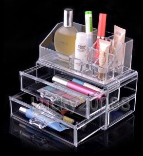   Acrylic Cosmetic Organizer Makeup case+DRAWERS Storage box Cube#2 Gift
