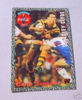 1995 COKE RUGBY LEAGUE CARD #2   BRADLEY CLYDE, KANGAROOS & CANBERRA 