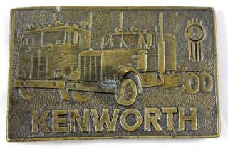 kenworth semi truck vintage brass belt buckle  25 00 or 