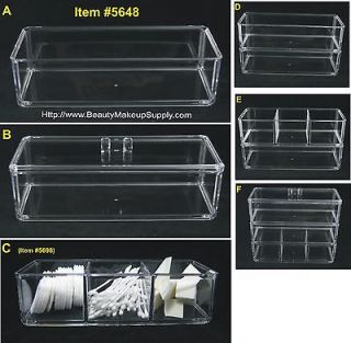 CLEAR ACRYLIC STACKABLE MULTI PURPOSE STORAGE ORGANIZER BOX CONTAINER 