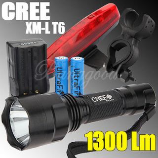   XM L T6 LED Tactical Flashlight Torch Lamp + 18650 Battery + Charger