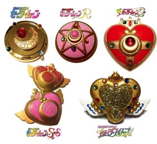 Sailor Moon Complete Series 1 5 DIY Transformation Brooch Compact 