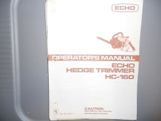 echo owners manual hedge trimmer hc160 hc 160 time left