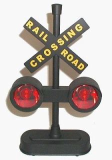 railroad track crossing sign lights train sounds time left