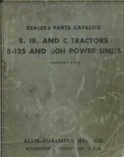 allis chalmers b ib and c tractor nos dealer parts