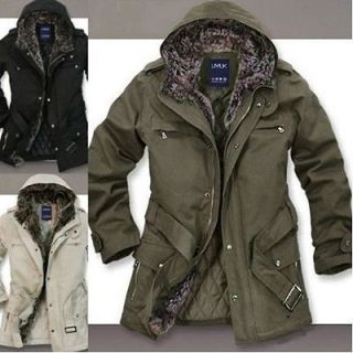 FE Mens Winter Slim Stylish Trench Coat Hoodie Jacket M L XL N7007