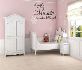 Miracle Little Girl Wall Quote Nursery Baby Decor Decal Removable 