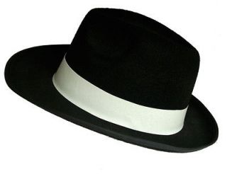 Al Capone Black Gangster Hat Mob Fancy Dress Michael Jackson Trilby