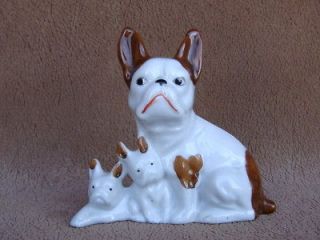 vintage trio french bulldog dog figurine mom puppies time left