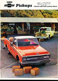 1969 chevrolet truck pickup sales brochure book camper time left