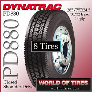 tires Dynatrac PD880 285/75R24.5 24.5lp semi truck tires 245lp truck 