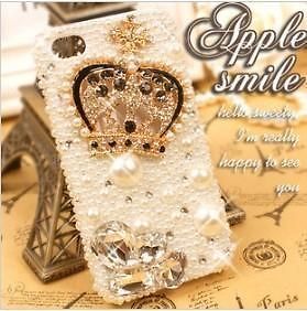 3D handmade bling full pearls diamonds crown case cover for iPhone5 5g 