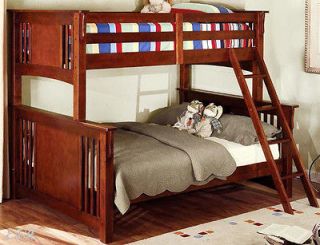 NEW MISSION RUSTIC PINE FINISH SOLID WOOD TWIN OVER FULL BUNK BED