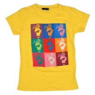tupac four square yellow t shirt women size small