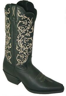 womens leather twisted x western cowboy boots in black