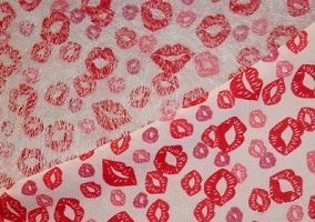 60w Red Hot Lips EYELASH Faux Fur Apparel Costume Poly Cotton Fabric 