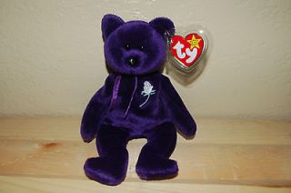PRINCESS the Purple BEAR   Ty Beanie Baby Retired   1997 Diana Bear 