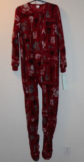 mens adult small or boys xl fleece footed pajamas 16 18