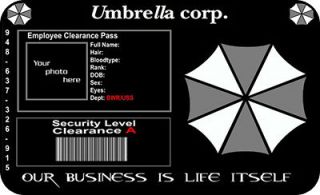 resident evil id card umbrella corp cosplay costume pro one