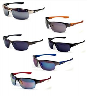New X Loop Half Frame Sunglasses   Metal Look Frames  6 Color Schemes 