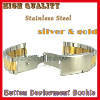 New Lug Width 18 28mm Two Tone Solid Stainless Steel Bracelet Strap 
