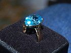 13ct London Blue Topaz 10K SOLID Gold Ring size 6