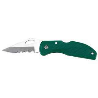 New Rostfrei Folding Pocket Utility Knife Green Leymar Handle Belt 