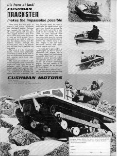 1970 Vintage Ad Cushman Trackster ATV All Terrain Vehicle