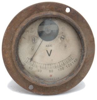 old vintage soviet russian metal voltmeter from russian federation 