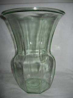 green depression glass large vase  22 99