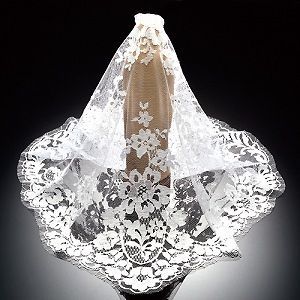 France} Catholic Mass Veil for adult Chapel Lace Headcover mantilla 
