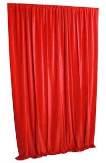 Red Velvet Fabric Custom Made Theatrical Stage Backdrop Panel Curtain 