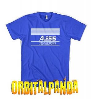 Blue T Shirt with White ALESIS Logo   microverb, quadreverb 