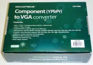 lkv7600 component video audio to vga converter new from canada