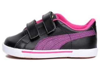 puma kids benecio glitzer v black purple 353617 02 more