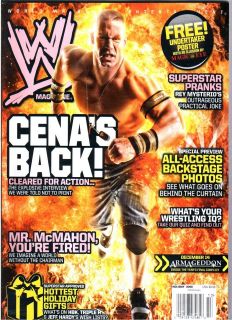 WWE Magazine Holiday 2008 John Cena Cleared For Action Backstage 